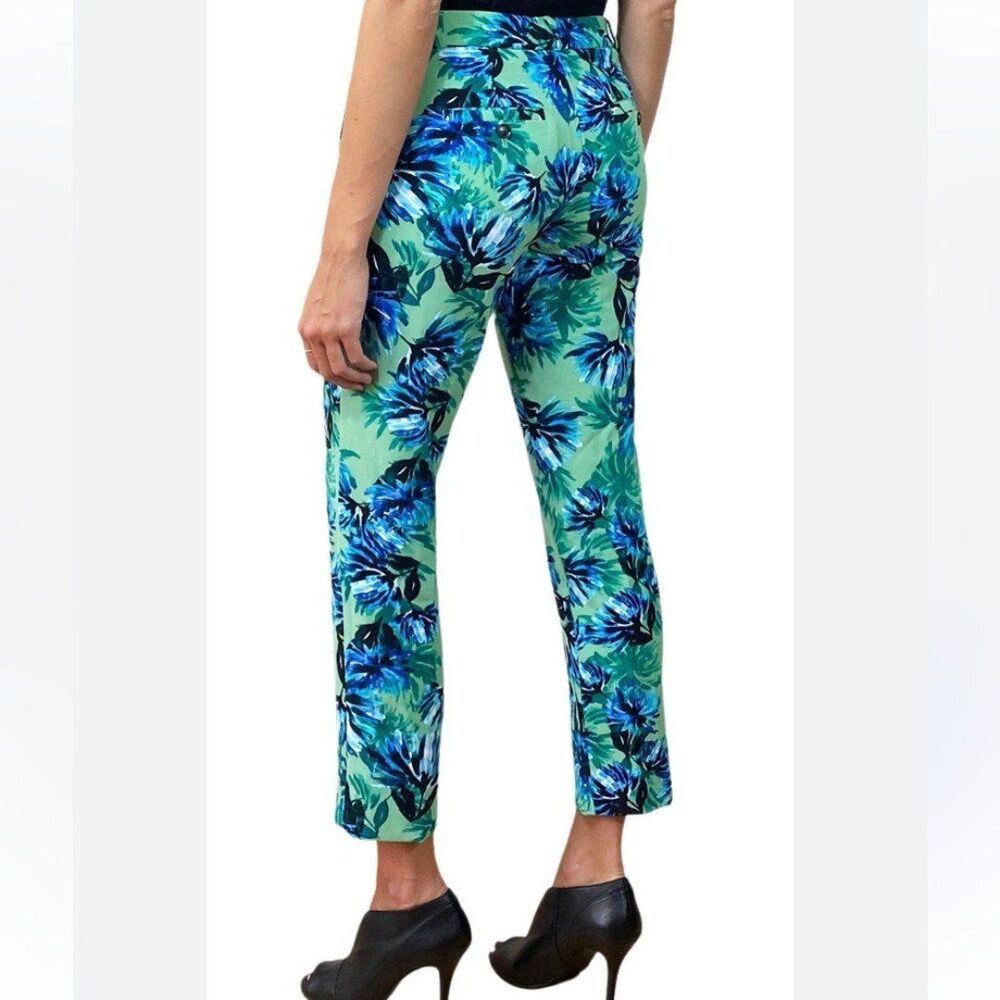 Banana Republic Pants Women’s 6 Avery Business Casual Green Blue Floral Knit